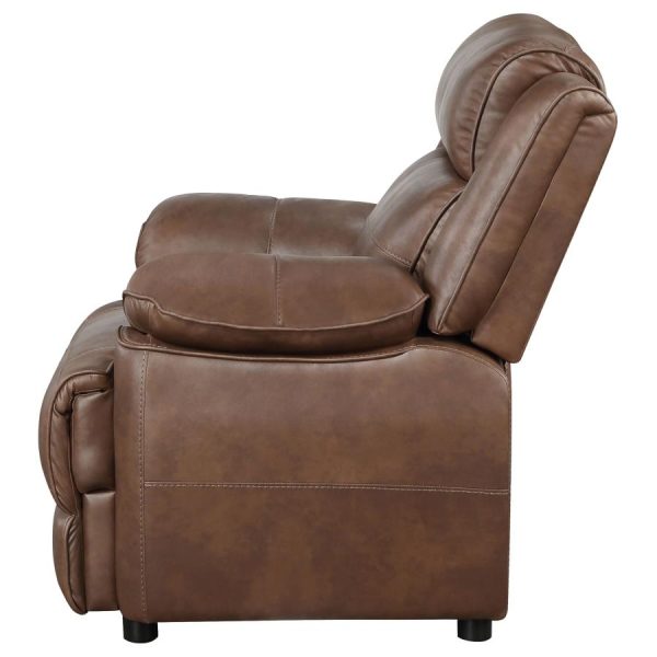 Ellington Upholstered Padded Arm Accent Chair Dark Brown Hot on Sale