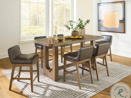 Cabalynn Light Brown Rectangular Counter Height Dining Room Set Hot on Sale