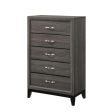 Watson 5-drawer Chest Grey Oak and Black Cheap