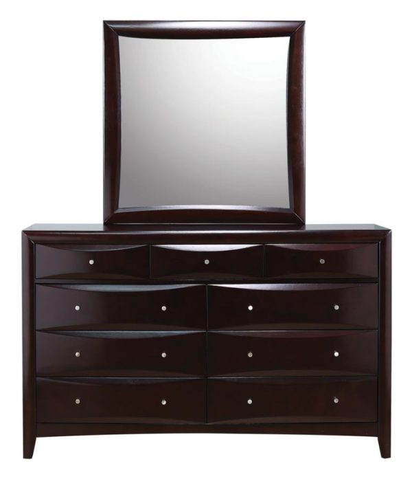 Phoenix Square Dresser Mirror Deep Cappuccino Online now