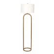 Vivid Brass Ring Base Floor Lamp with Large White Drum Shade Online