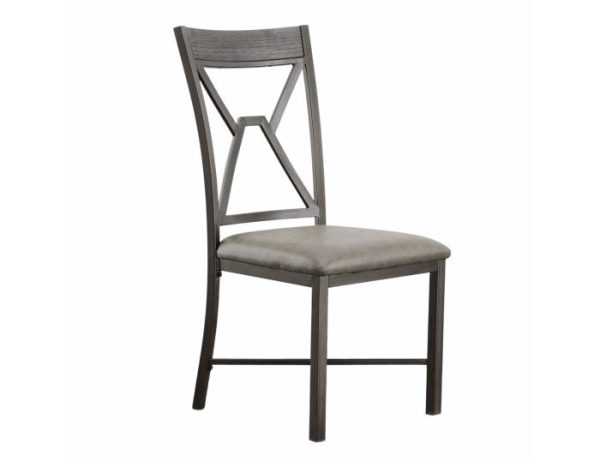 Alamo Gray PU Side Chair Discount