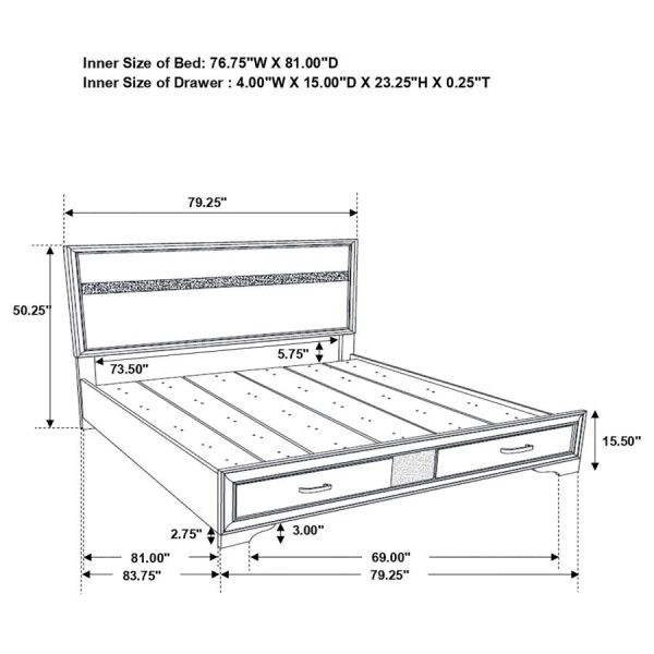 Miranda 2-drawer Storage Bed White For Discount