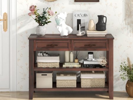 3-tier Console Table with 2 Drawers for Living Room Entryway Online Hot Sale