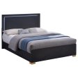 Marceline Queen Bed with LED Headboard Black For Sale