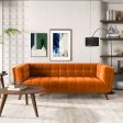 Addison Large Burnt-Orange Velvet Sofa Online now