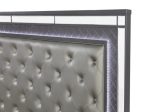 Refino Gray LED Upholstered Panel Bed on Sale