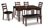 Coviar Dining Table and Chairs with Bench (Set of 6) Online Sale