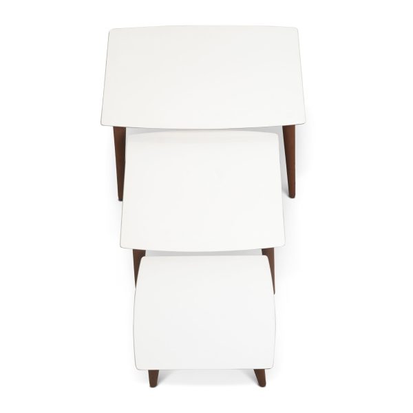 Ronald MDF Nesting Accent Tables In Cream (Set Of 3) Online Hot Sale