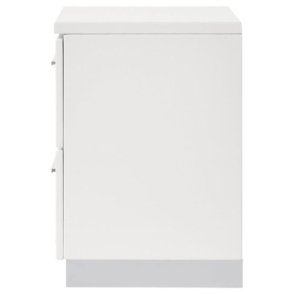 Felicity 2-drawer Nightstand Glossy White Cheap