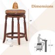 24 29 Inch Swivel Bar Stool Set of 2 with Upholstered Seat and Rubber Wood Frame Online