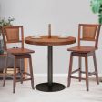 2 Pieces 24.5 Inch Bar Stools with Rattan Back and Swivel Seat on Sale