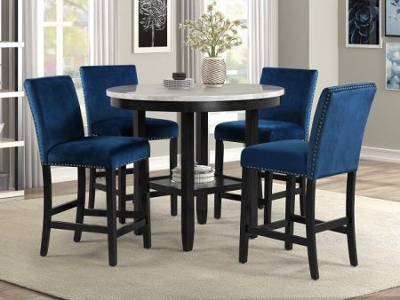 LENNON BLUE ROUND COUNTER HEIGHT SET For Cheap