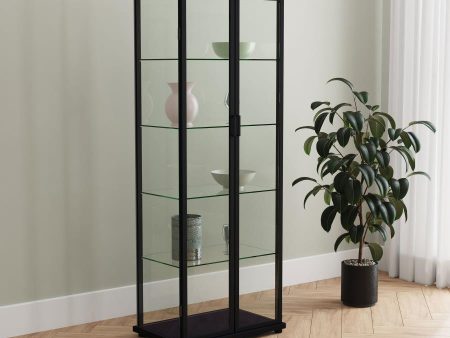 Aero 5-shelf Display Curio Cabinet with LED Lighting Black Hot on Sale