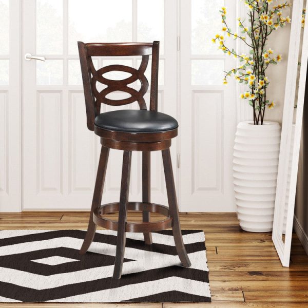 24 29 Inch Counter Height Upholstered Swivel Bar Stool with Cushion Seat Hot on Sale