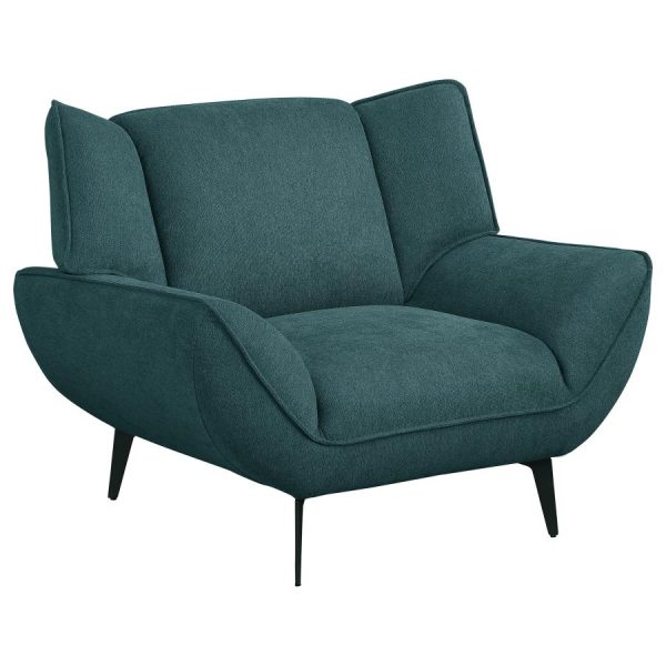 Acton Upholstered Flared Arm Chair Teal Blue Online