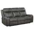 Raelynn 2-Piece Upholstered Motion Reclining Sofa Set Grey Cheap