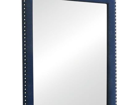 Melody Rectangular Upholstered Dresser Mirror Pacific Blue For Sale