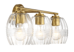 Luster Three Lights Vanity With Clear Glass for Bathrooms above Mirror  Wall Lamp - Satin Brass Fashion