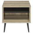 Welsh Square Engineered Wood End Table With Shelf Antique Pine and Grey Sale