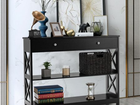 3-Tier Console Table with Drawers for Living Room Entryway on Sale