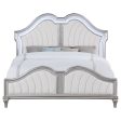 Evangeline Tufted Upholstered Platform Bed Ivory and Silver Oak Online now