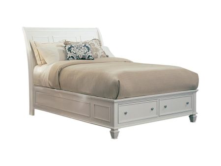 Sandy Beach Storage Sleigh Bed Buttermilk Hot on Sale