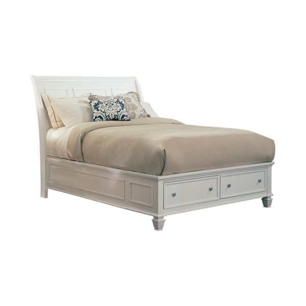 Sandy Beach Storage Sleigh Bed Buttermilk Hot on Sale