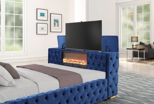 Future Blue Platform Bed - Queen, King For Discount