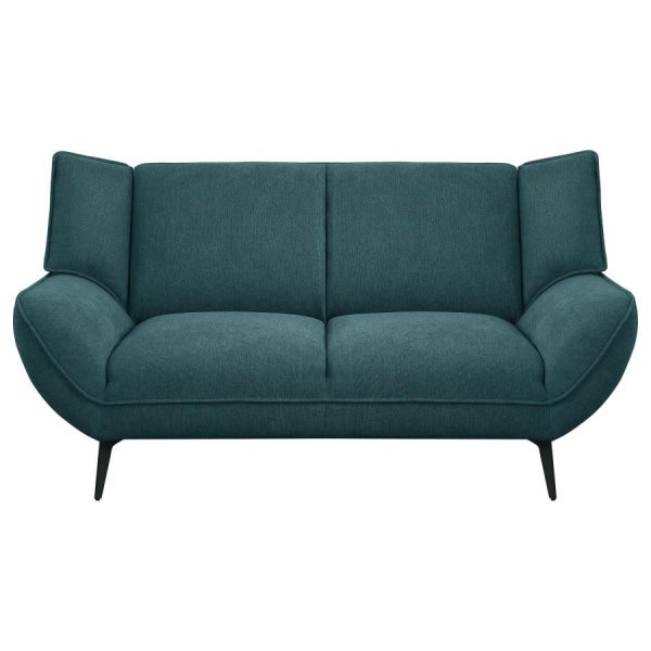 Acton Upholstered Flared Arm Loveseat Teal Blue Online