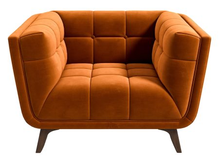 Addison Lounge Chair (Burnt Orange Velvet) For Discount