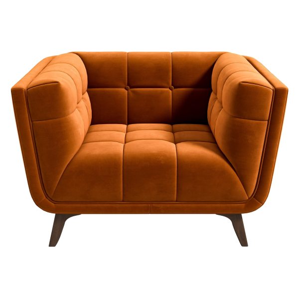 Addison Lounge Chair (Burnt Orange Velvet) For Discount