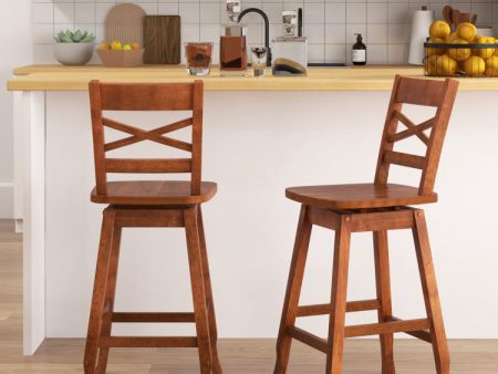 Swivel 24-Inch Counter Height Stool Set of 2 with Inclined Backrest Cheap