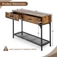 2 Drawers Console Table with Metal Frame for Living Room Online