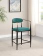 Tina Metal Counter Height Bar Stool with Upholstered Back and Seat Sale