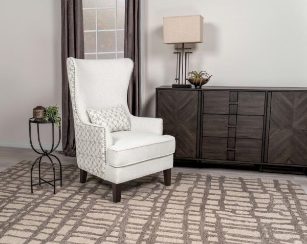 Pippin Upholstered Wingback Accent Chair Latte Hot on Sale