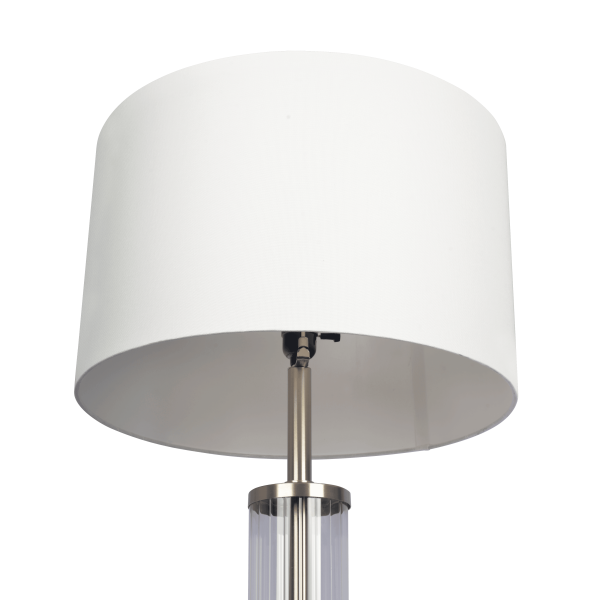 Nimbus Brushed Nickel Floor Lamp with 3-Way Rotary Switch Clear Glass Body  Metal Base Online now