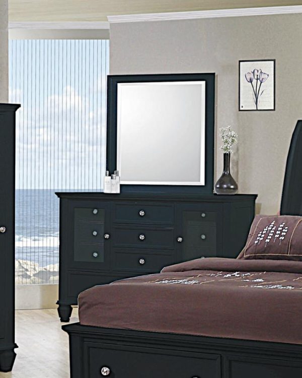 Sandy Beach Vertical Dresser Mirror Black Online Hot Sale