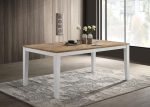 Hollis Rectangular Solid Wood Dining Table Brown and White Hot on Sale