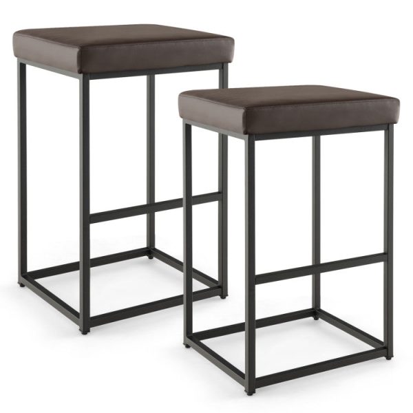 30 Inch Barstools Set of 2 with PU Leather Cover Hot on Sale