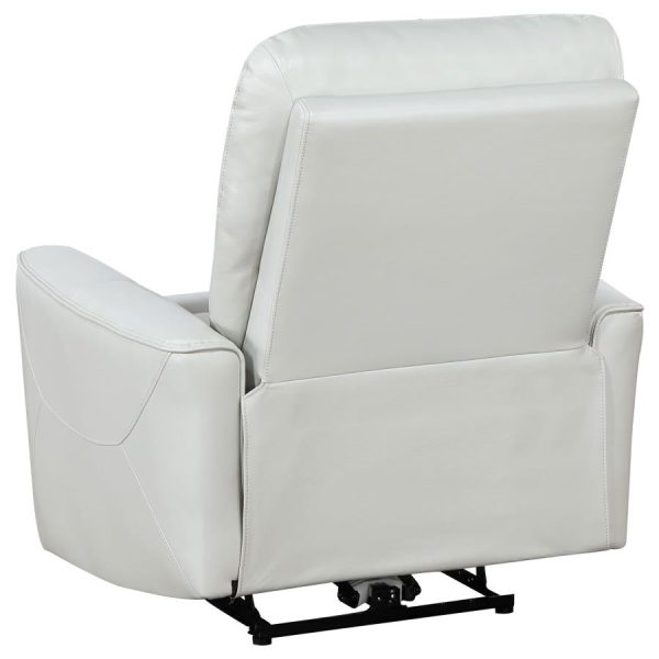 Greenfield Upholstered Power Recliner Chair Ivory Discount