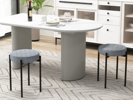 Bar Stools Set of 4 Upholstered Kitchen Stools with Foot Pads Online now