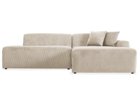 Mar Sectional Cream Velvet Sofa (Right Facing) For Cheap