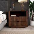 Lola Mid Century Modern Walnut Nightstand 2-Drawer Bed Side Table Online