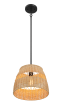 Essence Single Lights Pendant With Rattan Shade  Black Metal Finish for Farmhouse Style Fashion