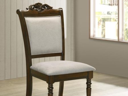 Willowbrook Upholstered Dining Side Chair Grey And Chestnut (Set Of 2) Fashion