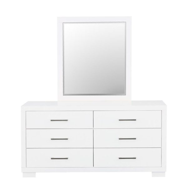 Jessica Rectangular Dresser Mirror White For Discount