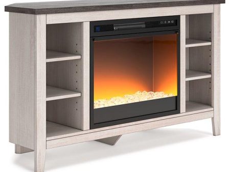 Dorrinson Corner TV Stand with Electric Fireplace Online now