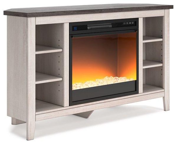 Dorrinson Corner TV Stand with Electric Fireplace Online now