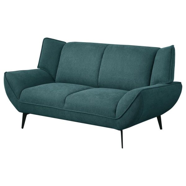 Acton Upholstered Flared Arm Loveseat Teal Blue Online